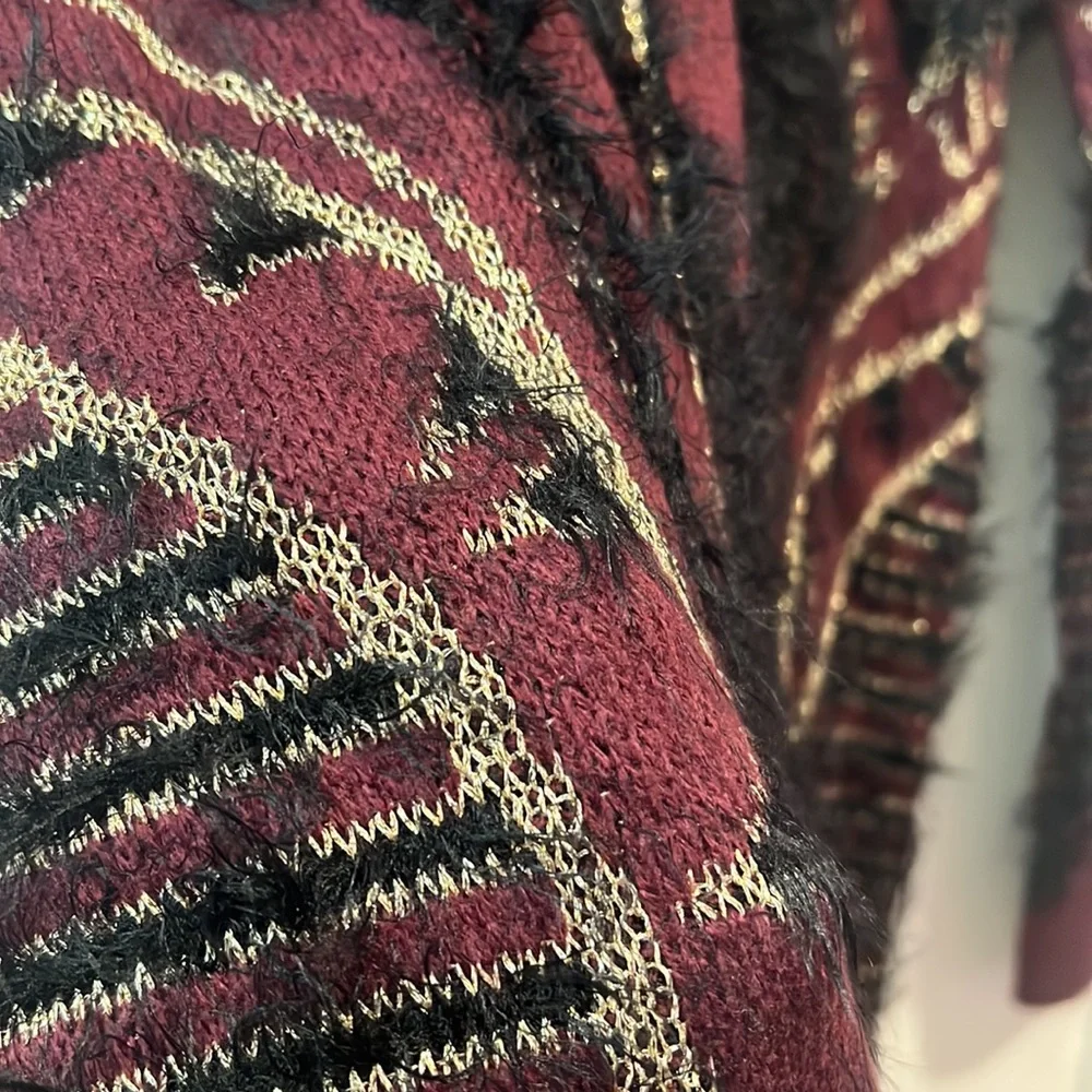Gianni bini size small purply maroon fluffy sparkly sweater size s ✨90s vibes ✨ - Picture 3 of 4